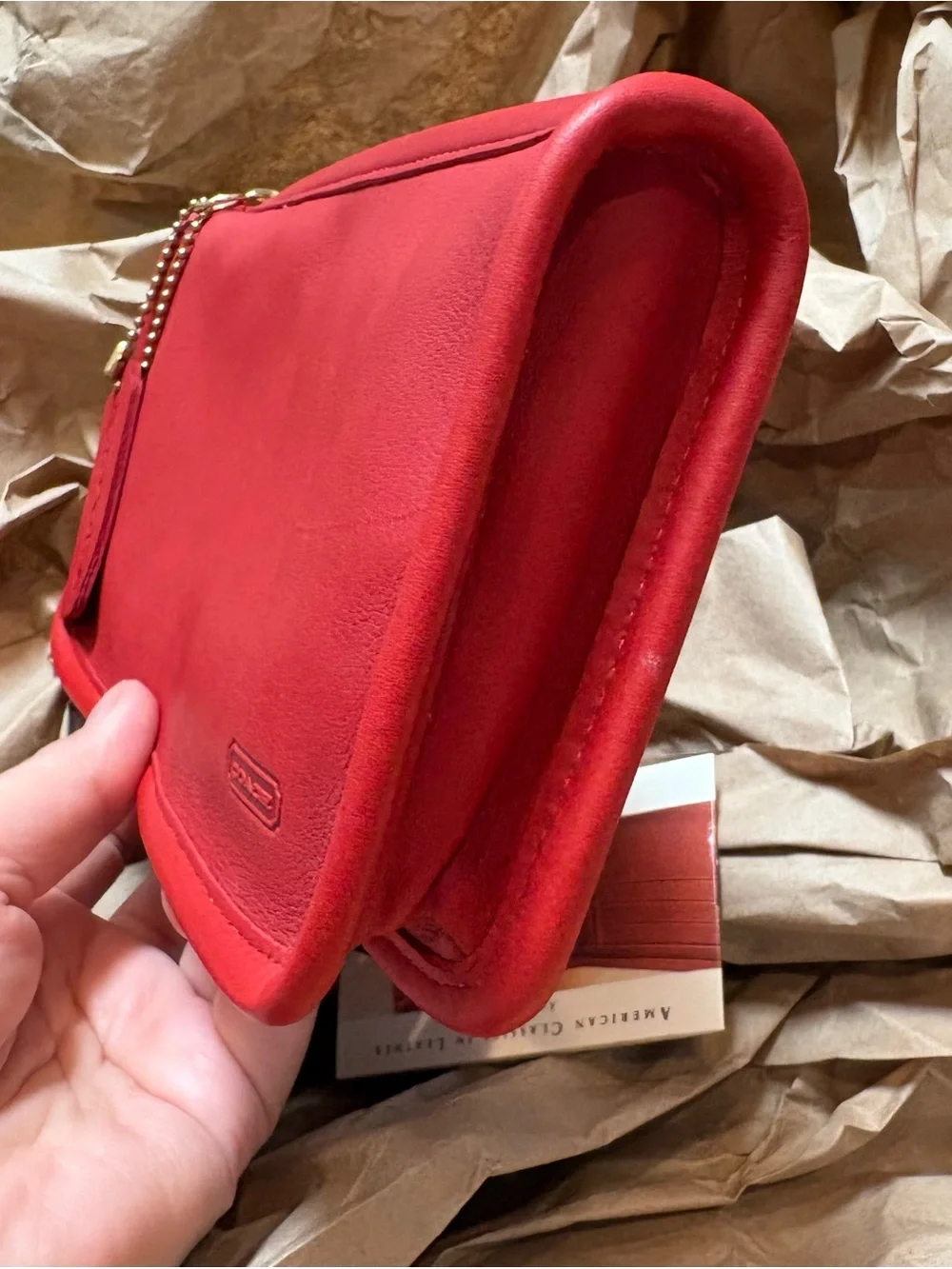 RARE New Tomato Cherry Red Vintage COACH Chunky Case Multipurpose Pouch 7165